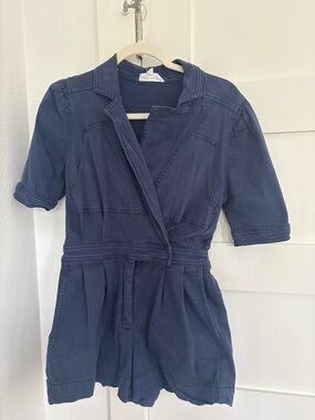 Day + Moon Short Romper with Puff Sleeves
